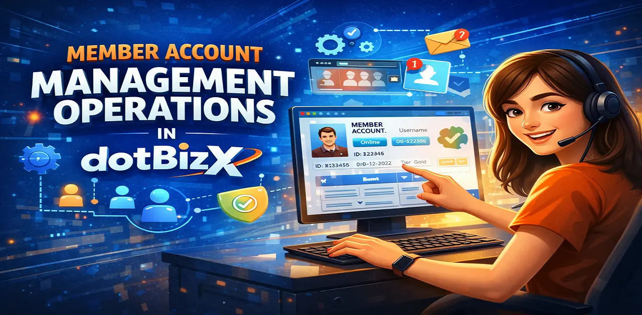 Member account management operations in dotBizX