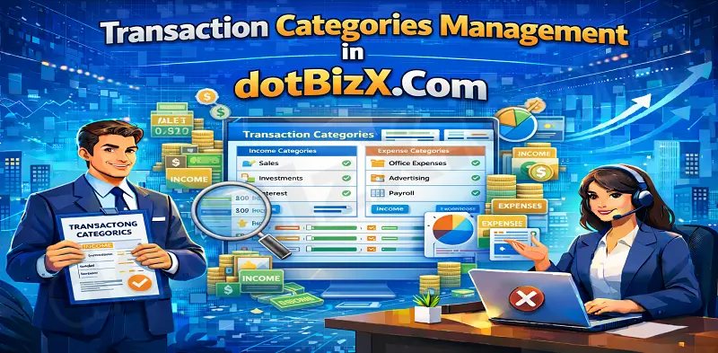 Transaction Categories Management in dotBizX.Com