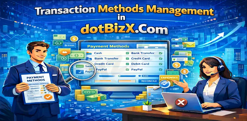 Transaction Methods Management in dotBizX.Com