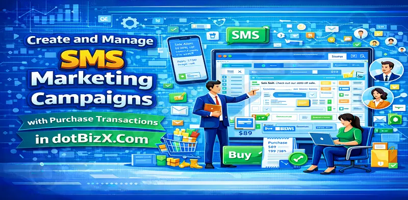 Create and Manage Sms Marketing Campaigns with Purchase Transactions in dotBizX.Com