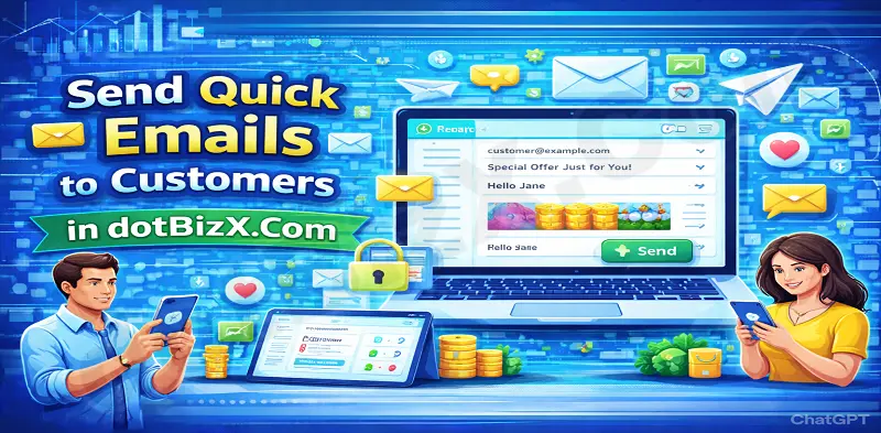 Send Quick Emails to Customers in dotBizX.Com