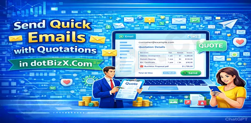 Send Quick Emails to Customers with Quotations in dotBizX.Com