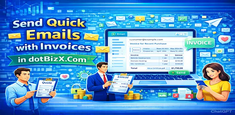 Send Quick Emails to Customers with Invoices in dotBizX.Com