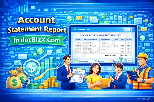 Account Statement Report in dotBizX.Com