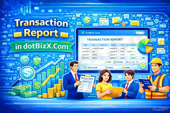 Transaction Report in dotBizX.Com