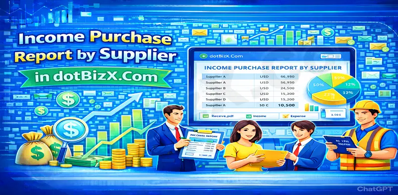 Income Purchase Report by Vendor in dotBizX.Com