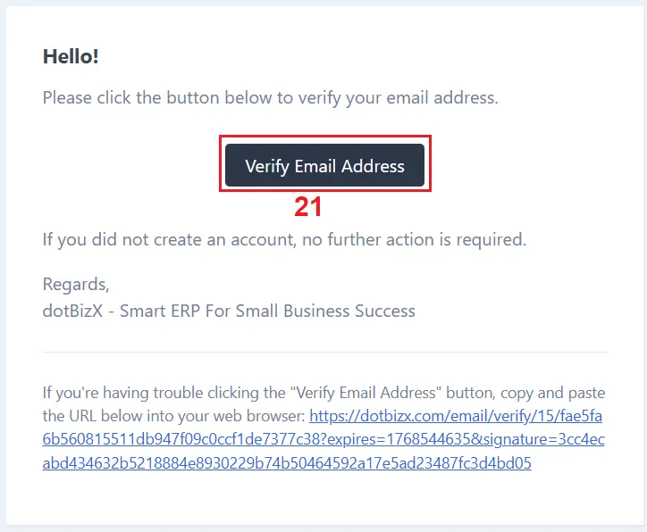 Verify your email address
