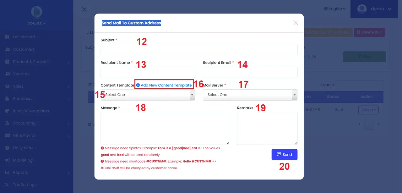 Send Mail To Custom Address Form
