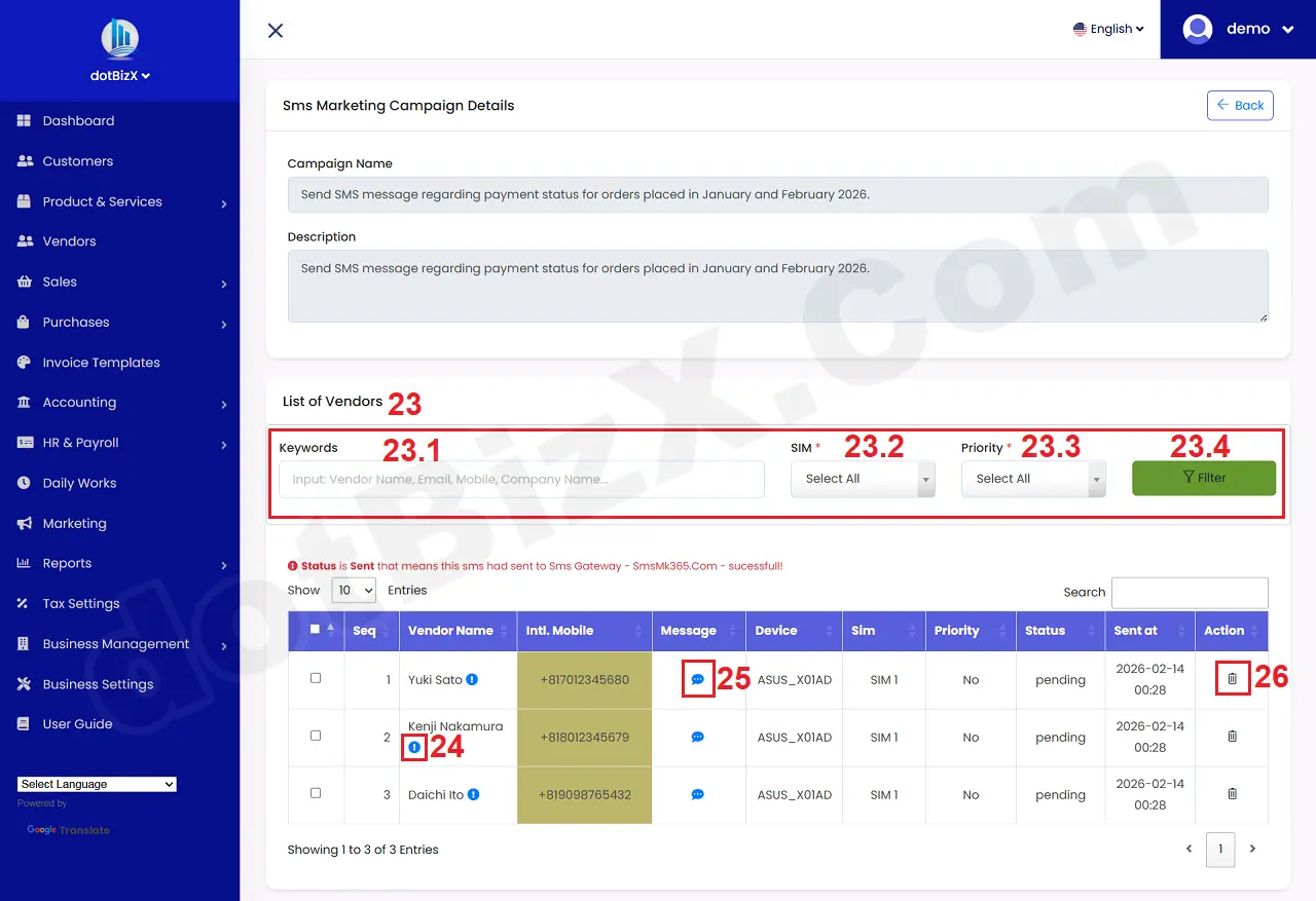 Sms Marketing Campaign Details Form