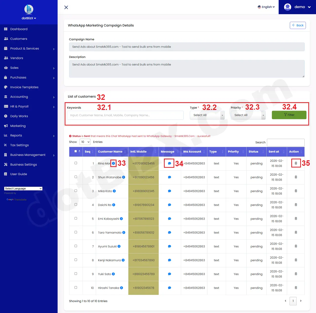 WhatsApp Marketing Campaign Details Form