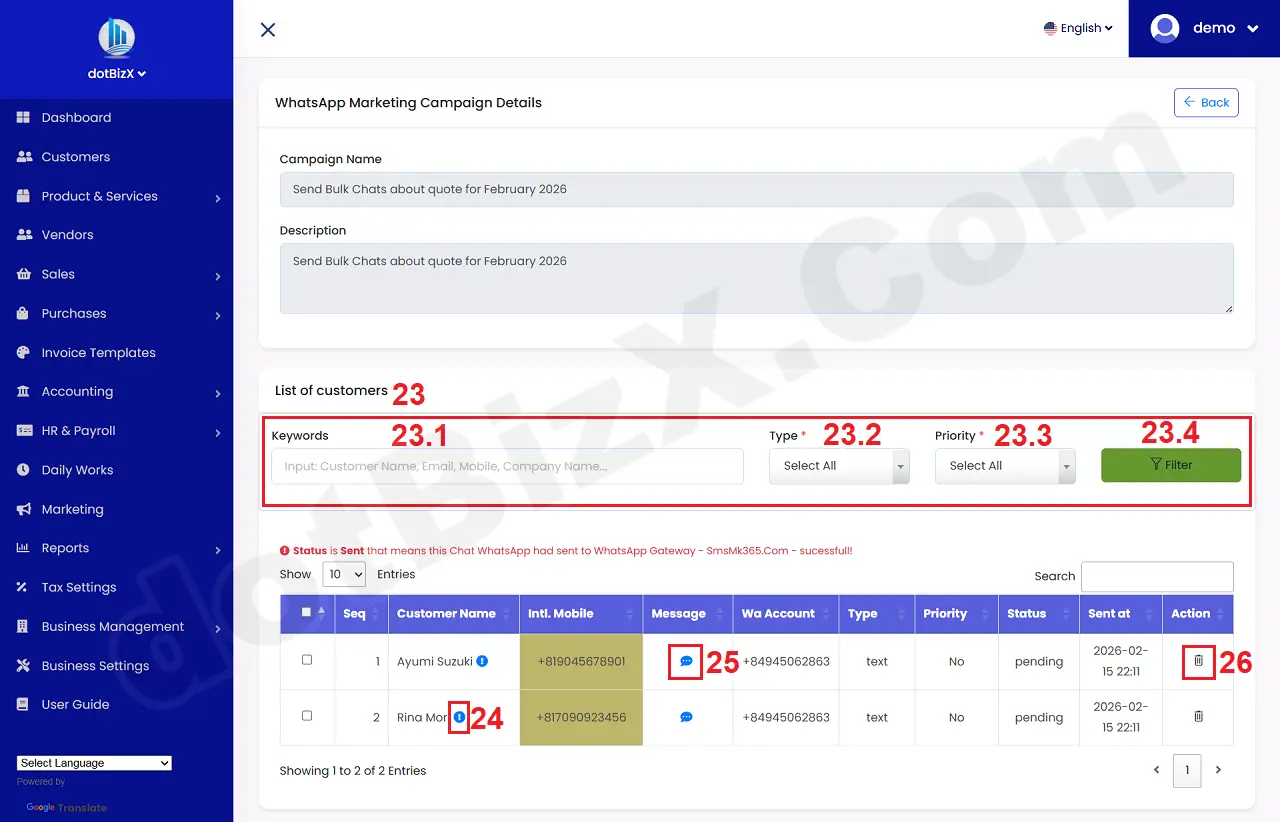 WhatsApp Marketing Campaign Details Form