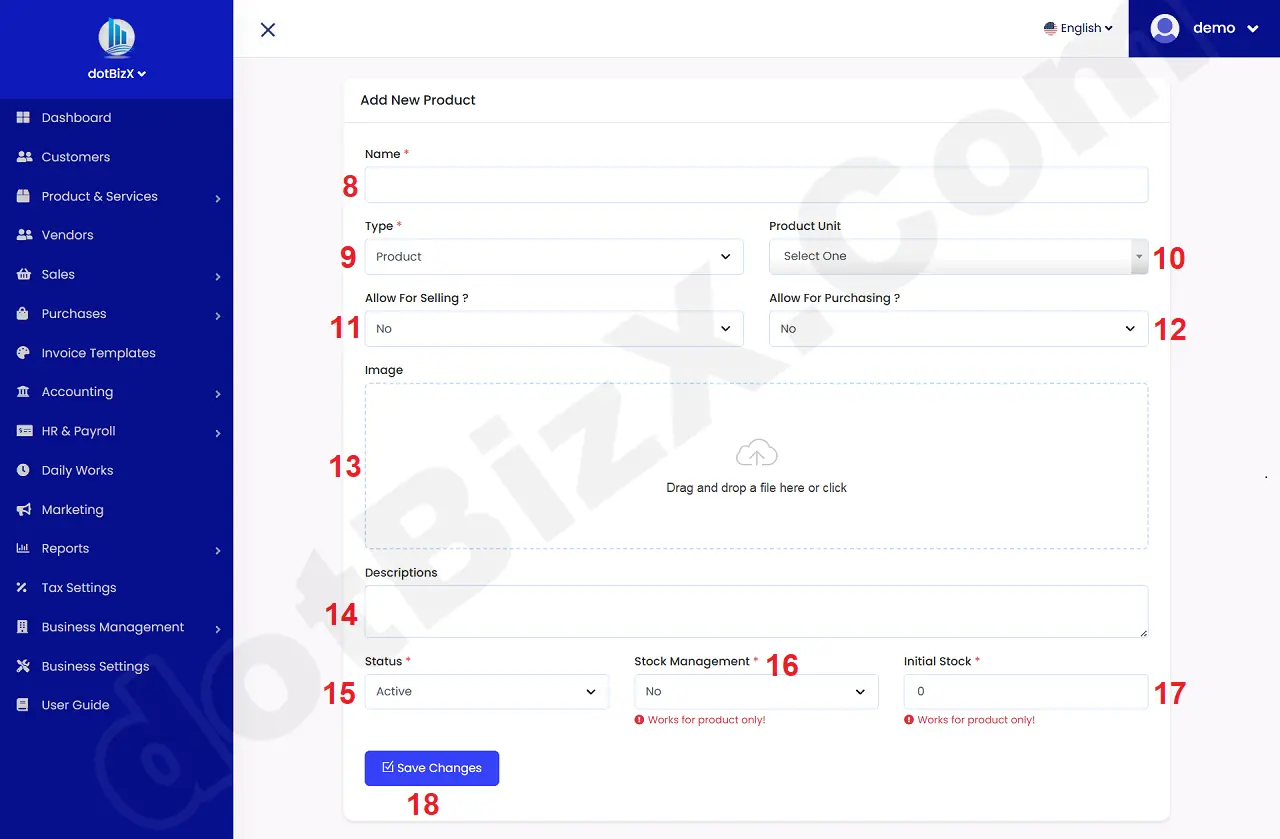 Create a new Product
