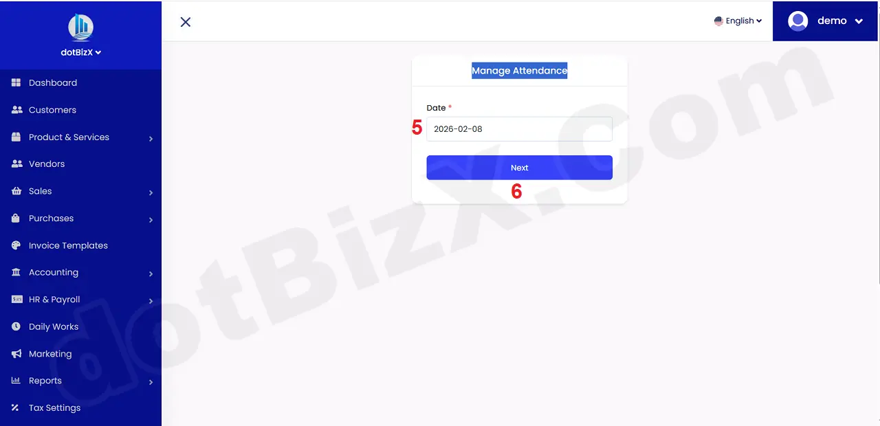 Manage Attendance Form