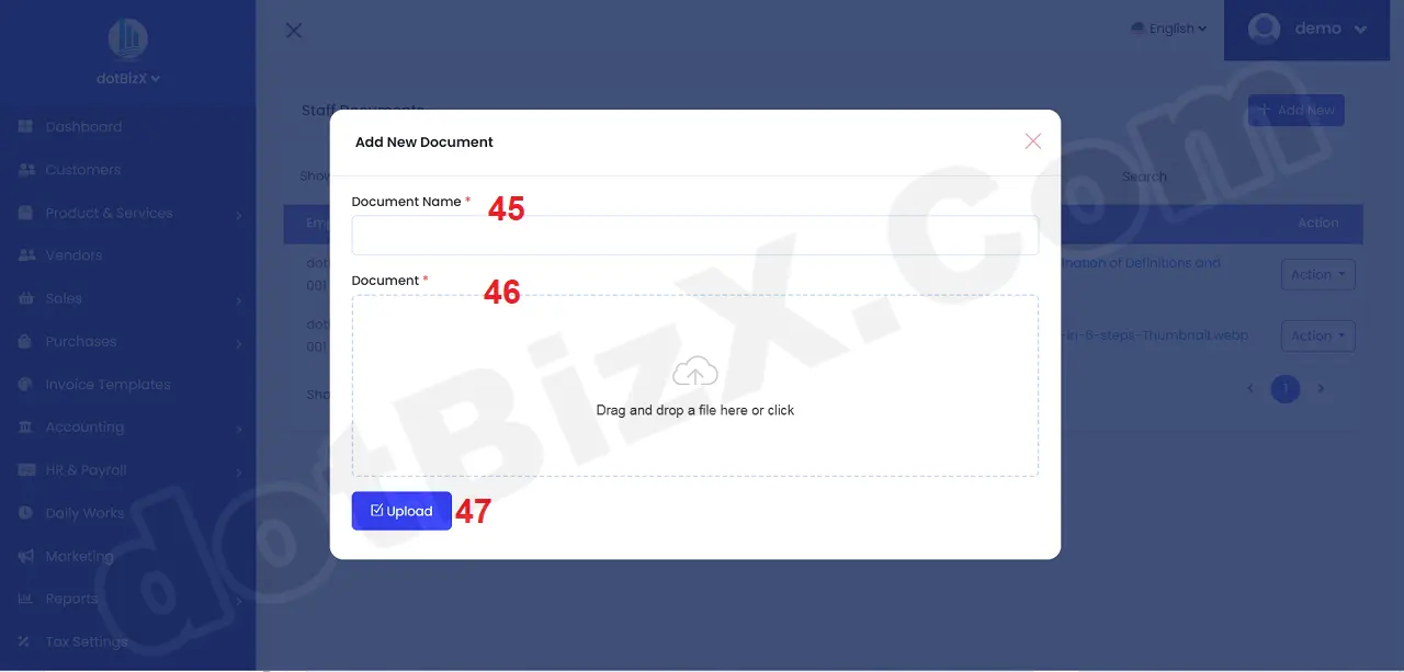 Add New Document Form